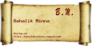 Behalik Minna névjegykártya